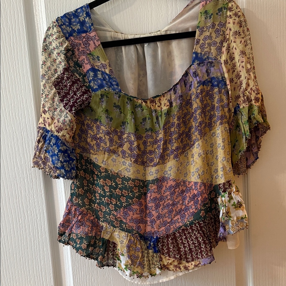 Multicolor Patchwork Women's Top - image 2